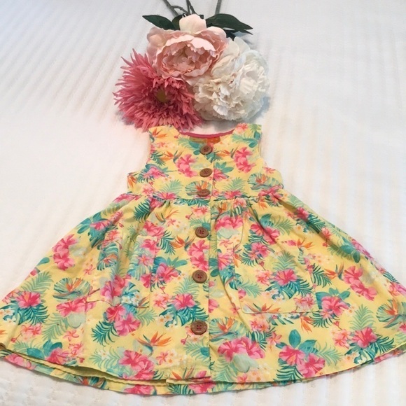 Penelope Mack Floral Button Down Dress Size 18 Months Sleeveless - Picture 1 of 7